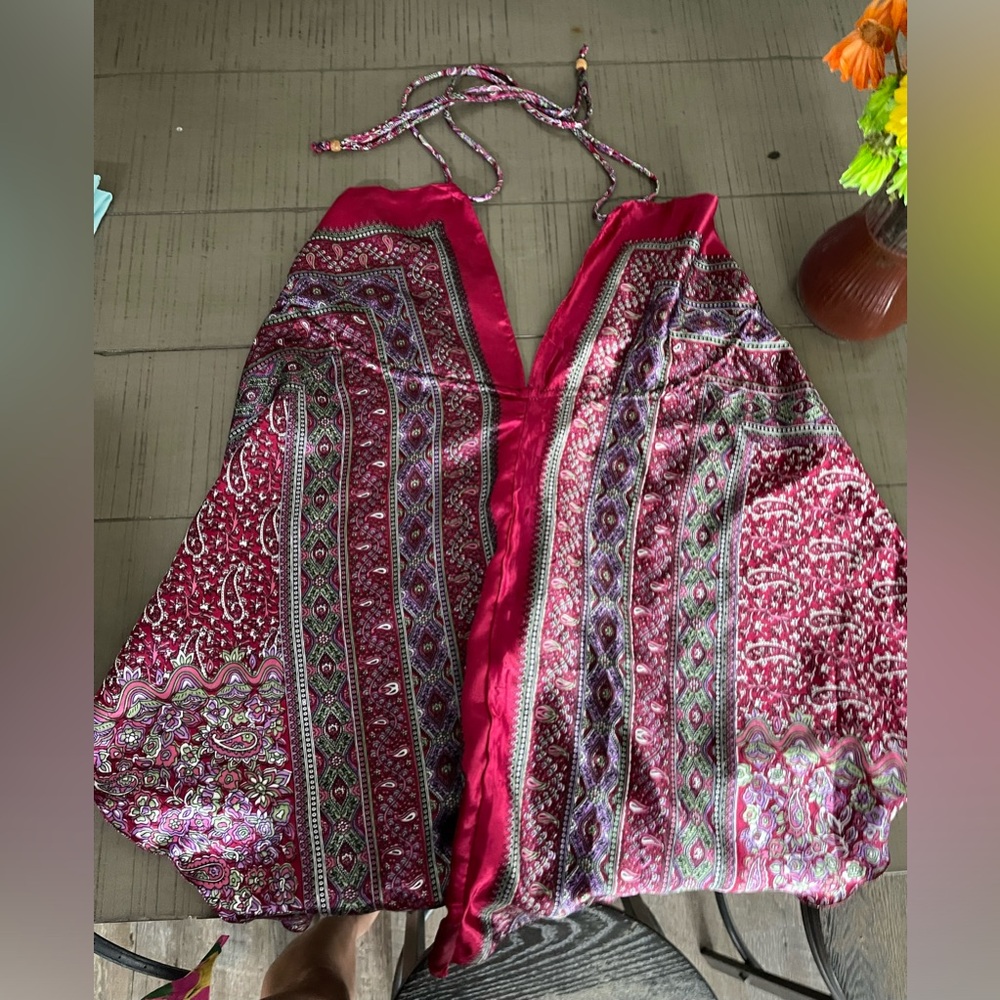 Silk loose advance apparel long tank paisley